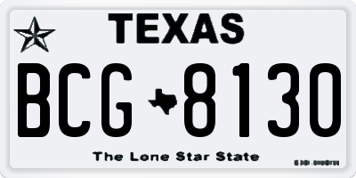 TX license plate BCG8130