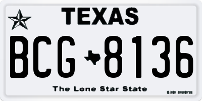 TX license plate BCG8136