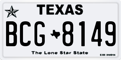 TX license plate BCG8149