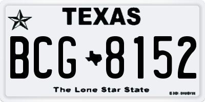 TX license plate BCG8152