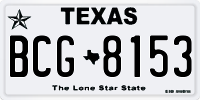 TX license plate BCG8153