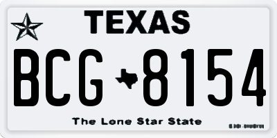 TX license plate BCG8154