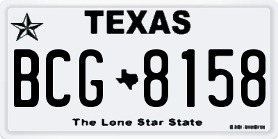 TX license plate BCG8158