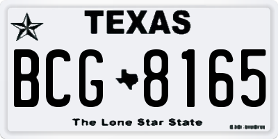 TX license plate BCG8165
