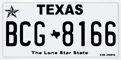 TX license plate BCG8166