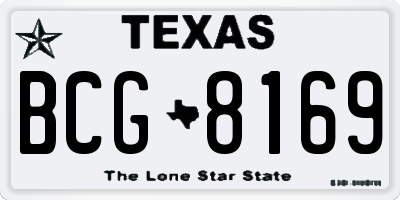 TX license plate BCG8169