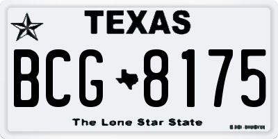 TX license plate BCG8175