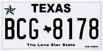 TX license plate BCG8178