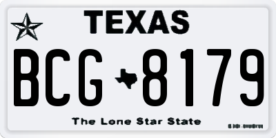 TX license plate BCG8179