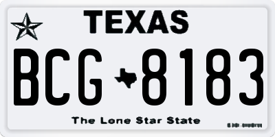 TX license plate BCG8183