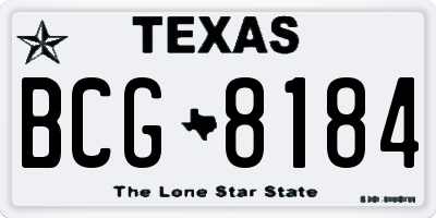 TX license plate BCG8184