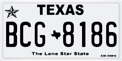 TX license plate BCG8186