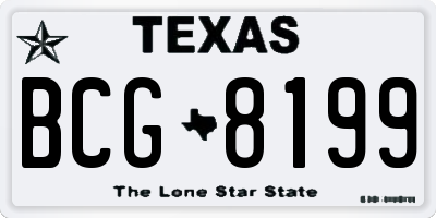 TX license plate BCG8199