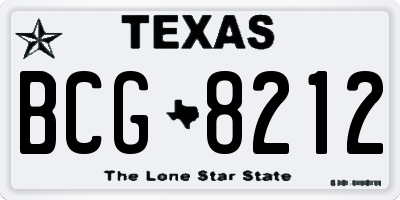 TX license plate BCG8212