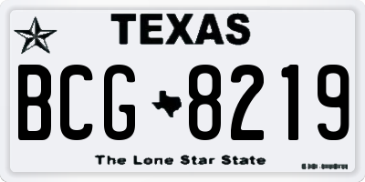 TX license plate BCG8219