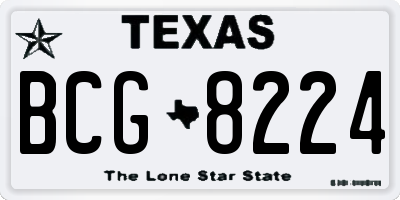 TX license plate BCG8224