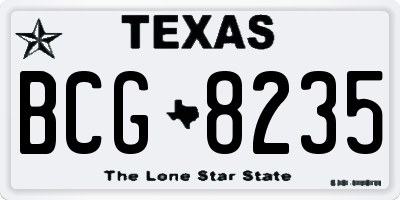 TX license plate BCG8235