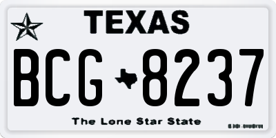 TX license plate BCG8237
