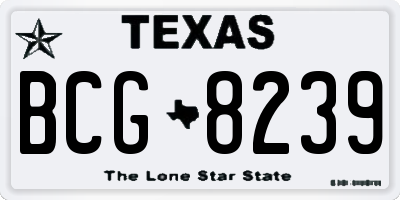 TX license plate BCG8239
