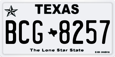 TX license plate BCG8257