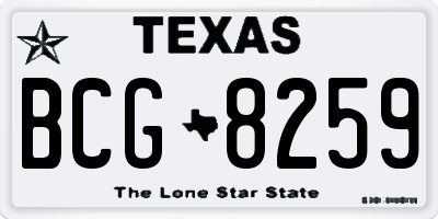 TX license plate BCG8259