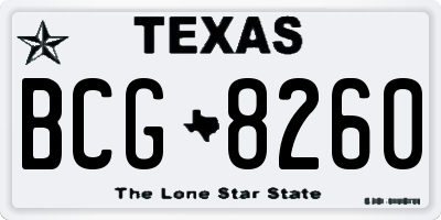 TX license plate BCG8260