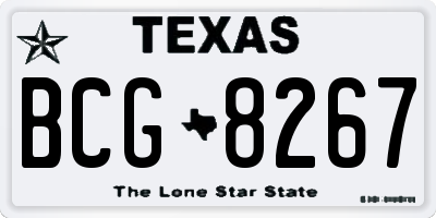 TX license plate BCG8267
