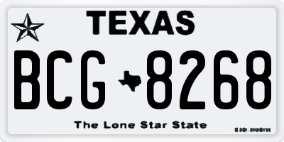 TX license plate BCG8268