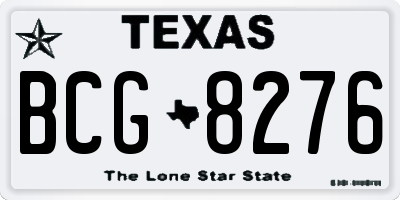 TX license plate BCG8276