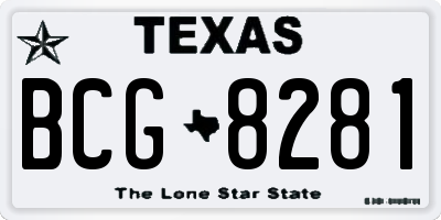 TX license plate BCG8281