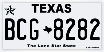 TX license plate BCG8282