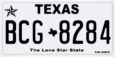 TX license plate BCG8284