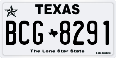 TX license plate BCG8291
