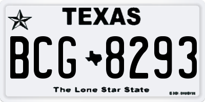 TX license plate BCG8293