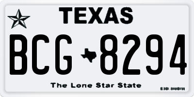 TX license plate BCG8294