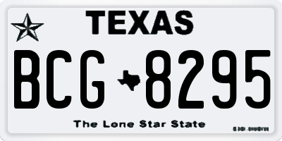 TX license plate BCG8295