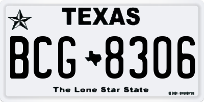 TX license plate BCG8306