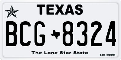 TX license plate BCG8324