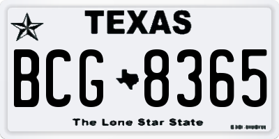 TX license plate BCG8365