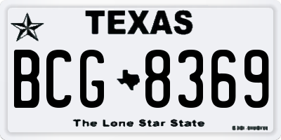 TX license plate BCG8369