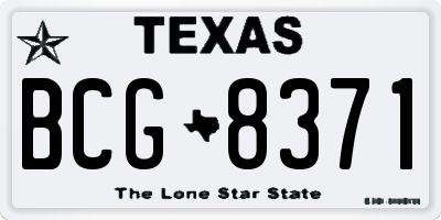 TX license plate BCG8371