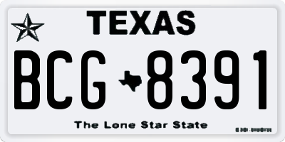 TX license plate BCG8391
