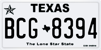 TX license plate BCG8394