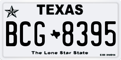 TX license plate BCG8395