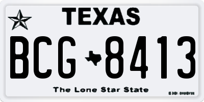 TX license plate BCG8413