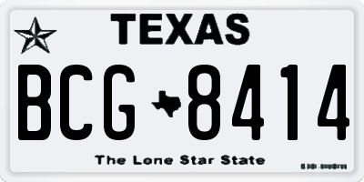 TX license plate BCG8414