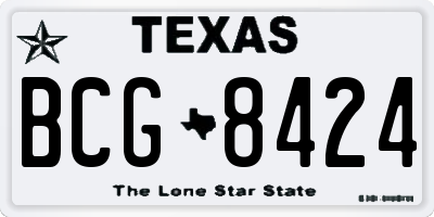 TX license plate BCG8424