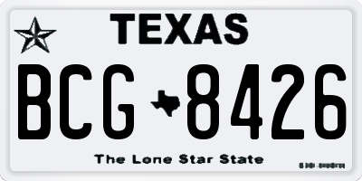 TX license plate BCG8426