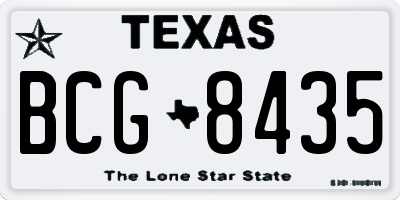 TX license plate BCG8435