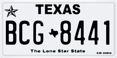 TX license plate BCG8441
